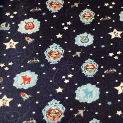 Navy novelty organic jersey fabric
