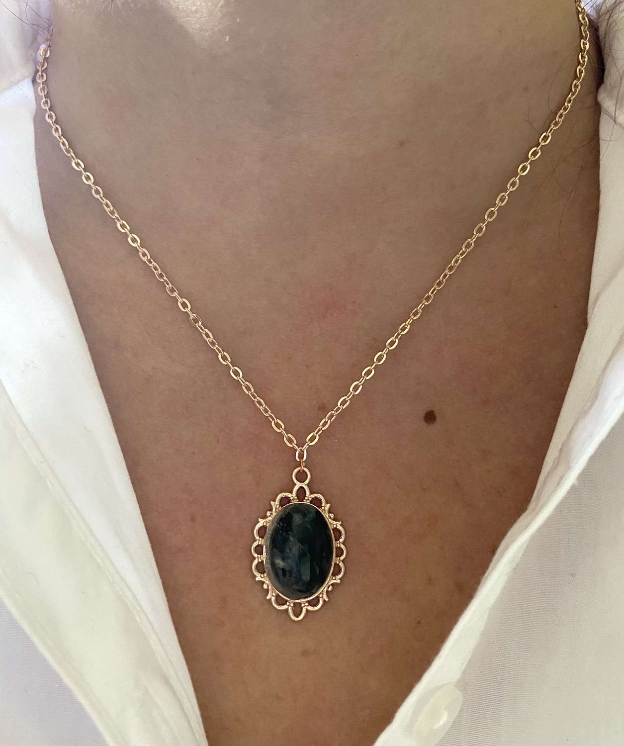 Black Spectrolite Necklace Black Spectrolite Necklace