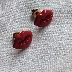 Capricious Things Coquette Jewellery Red Lips Pendant Necklace Free Shipping
