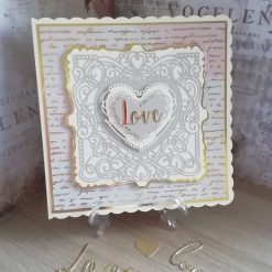 Valentine/Anniversary Card - Large 8 x 8" - Cream & Lace