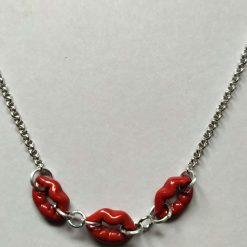 Capricious Things Coquette Jewellery Red Lips Pendant Necklace Free Shipping