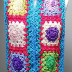 Crochet Retro Granny Square Scarf