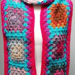 Crochet Retro Granny Square Scarf