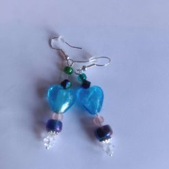 Silver beaded earrings.