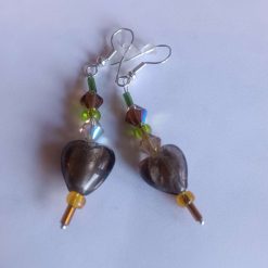 Silver beaded earrings.