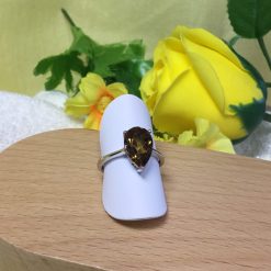 Alexite Gemstone Pear Cut Solitaire Ring Silver