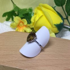 Alexite Gemstone Pear Cut Solitaire Ring Silver 1 Alexite Gemstone Pear Cut Solitaire Ring Silver 1