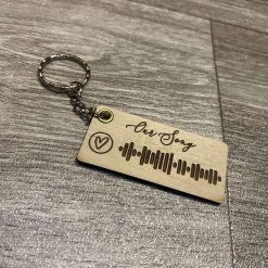 Couples keyrings with scannable music code 1
