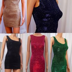 Bodycon Dress "Letty" Elastic Metalic Glitter Body Confident Dress