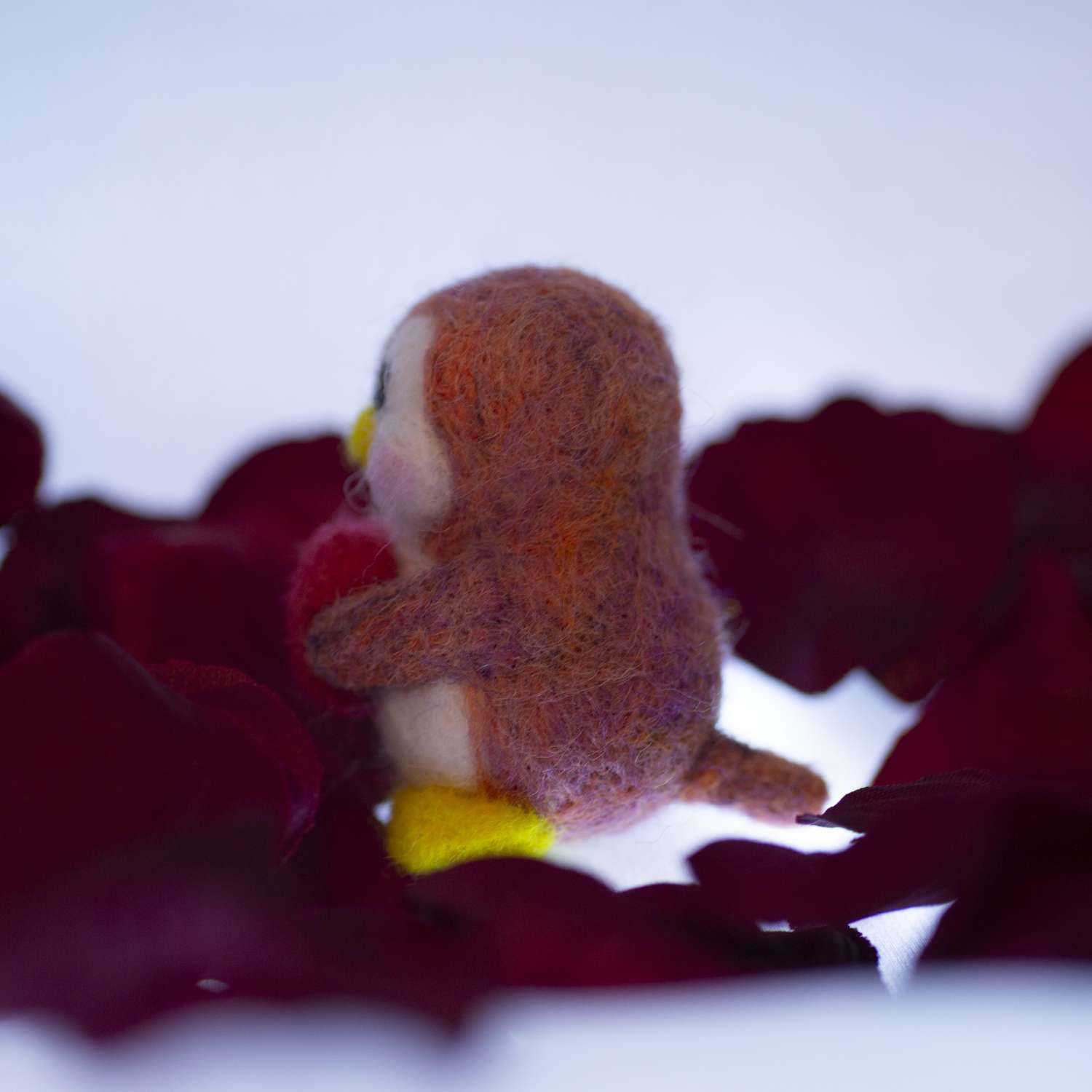 Needle Felted Ornament - Heart Penguinli Peach Needle Felted Ornament - Heart Penguinli Peach