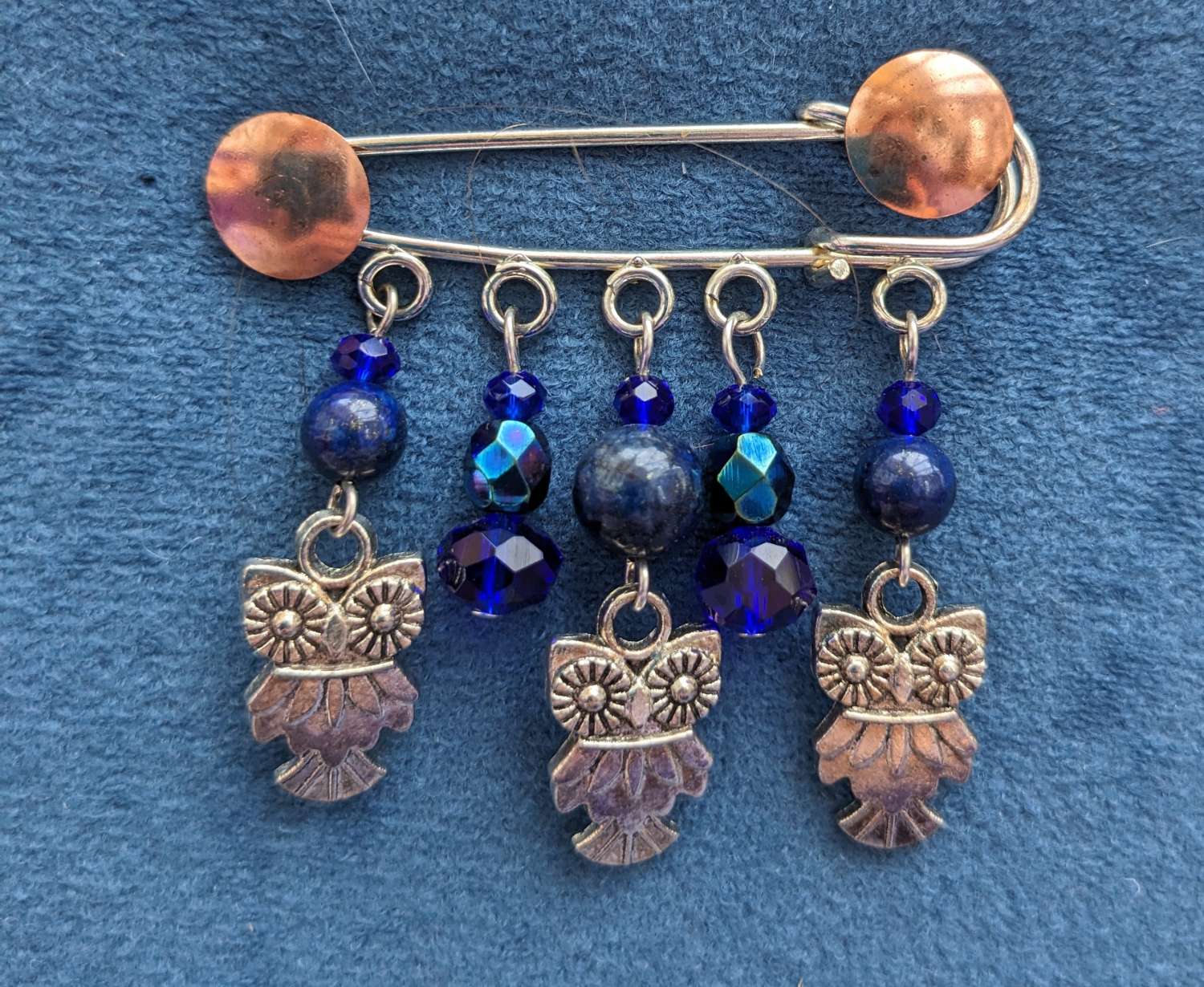 Owl pin - Lapis Owl pin - Lapis