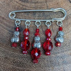 Doll pin - red glass