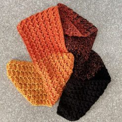 Scarf - Crochet Black/Orange/Yellow Ombre