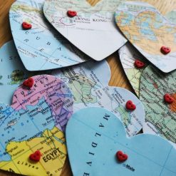 Two Heart Bespoke Vintage Map Frame 3