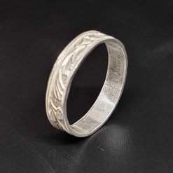 Sterling Silver Embossed Ring - Size R