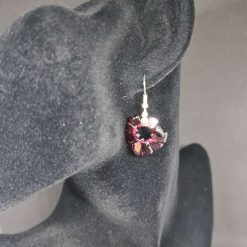Garnet and Sterling Silver Drop Earrings (pair)