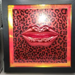 Capricious Things Kitsch Pop Art 3D Red large Red Lips Leopard Framed Picture 4 Capricious Things Kitsch Pop Art 3D Red large Red Lips Leopard Framed Picture 4