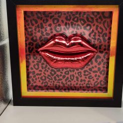Capricious Things Kitsch Pop Art 3D Red large Red Lips Leopard Framed Picture 2 Capricious Things Kitsch Pop Art 3D Red large Red Lips Leopard Framed Picture 2