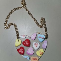 Capricious Things Coquette Jewellery LoveHearts Multi Candy Sweeties Heart Necklace Pendant Valentines Free Shipping