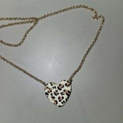 Capricious Things Coquette Jewellery Leopard Print Heart Necklace Pendant Valentines Free Shipping
