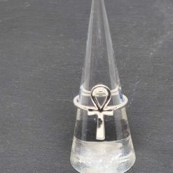 Sterling Silver Ankh Ring - Size N