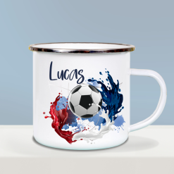 Football mug personalised for kids, Enamel cup for boy girl, Football gift for boys, for girls, Camping mug enamel, UK shop, Free delivery 1 Football mug personalised for kids, Enamel cup for boy girl, Football gift for boys, for girls, Camping mug enamel, UK shop, Free delivery 1