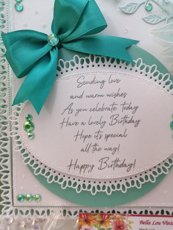 Luxury Handmade Birthday - Teal & White, birthday card with oval framed sentiment and vellum lilly Luxury Handmade Birthday - Teal & White, birthday card with oval framed sentiment and vellum lilly