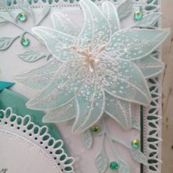 Luxury Handmade Birthday - Teal & White, birthday card with oval framed sentiment and vellum lilly 1 Luxury Handmade Birthday - Teal & White, birthday card with oval framed sentiment and vellum lilly 1