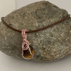 Tigers Eye Wrapped Pendant Necklace 2 Tigers Eye Wrapped Pendant Necklace 2
