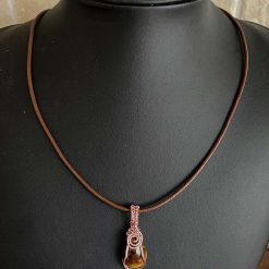 Tigers Eye Wrapped Pendant Necklace 6 Tigers Eye Wrapped Pendant Necklace 6
