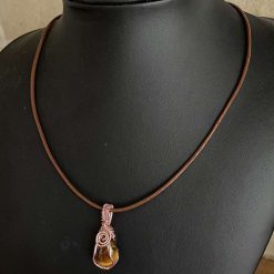 Tigers Eye Wrapped Pendant Necklace 7 Tigers Eye Wrapped Pendant Necklace 7