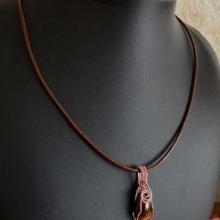 Tigers Eye Wrapped Pendant Necklace 8 Tigers Eye Wrapped Pendant Necklace 8