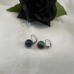 Rainbow Fluorite Drop Earrings Silver