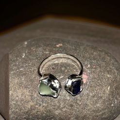 Silver Open Sea Glass Ring 4 Silver Open Sea Glass Ring 4