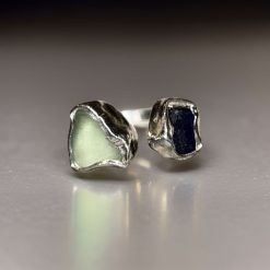 Silver Open Sea Glass Ring 3 Silver Open Sea Glass Ring 3