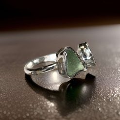 Silver Open Sea Glass Ring 2 Silver Open Sea Glass Ring 2