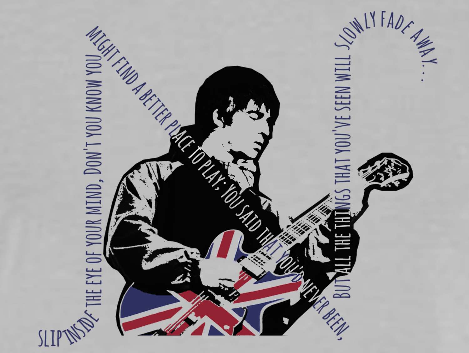 Noel Gallagher Oasis Lyric GreaTs T-shirt Noel Gallagher Oasis Lyric GreaTs T-shirt