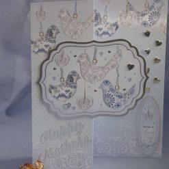 Blue Patchwork Birds Mothers Day Card