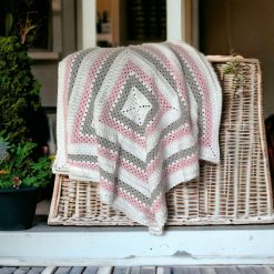 Blanket - Pink, Grey and White