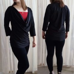 Glossy, flashy women top, with dropped neck