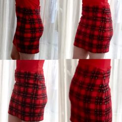 Pretty Disturbia punk grunge handmade wrap over purple tartan mini skirt,