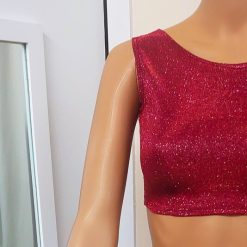 Sexy Elastic Metallic Glitter Backless crop top for Party