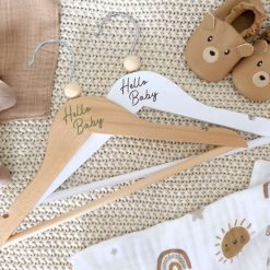 Baby Coat Hangers, Baby & Children's Clothes Hanger, Personalised Wooden Coat Hanger, Hello Baby Coat Hanger, New Baby Gift, Keepsake Gift, Hello Baby Gift, Baby Shower, Nursery Shelves