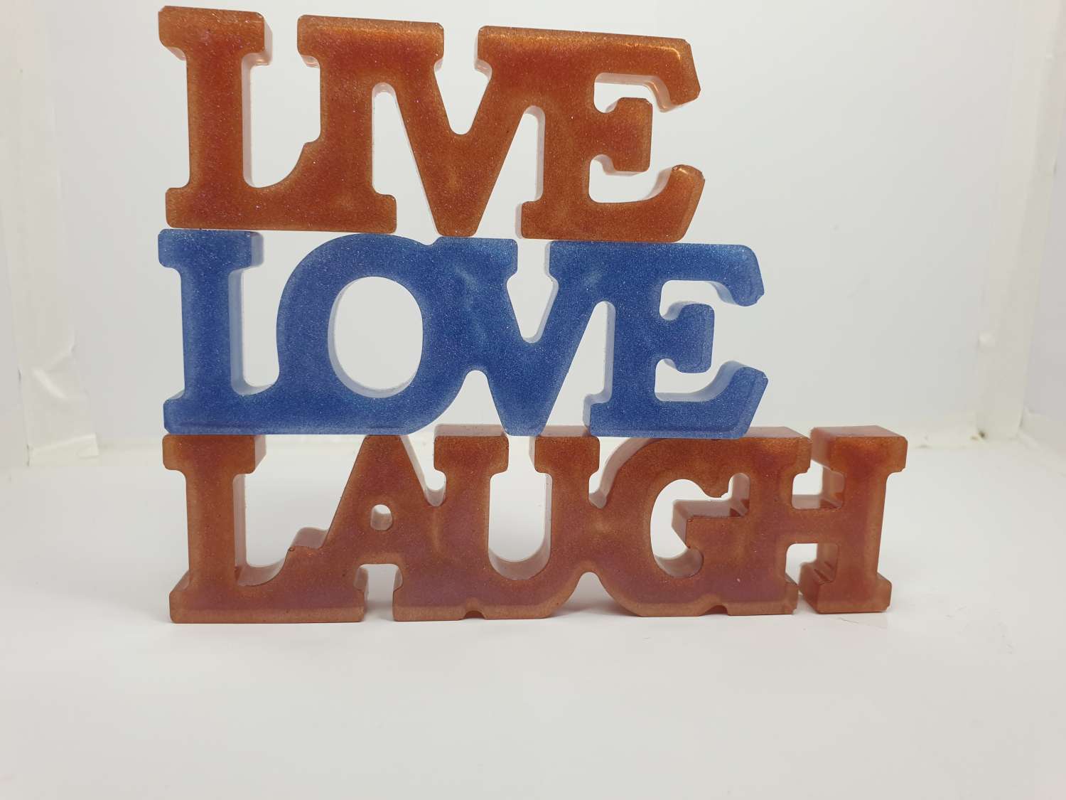 handmade resin gifts live love laugh free standing words MadeMe