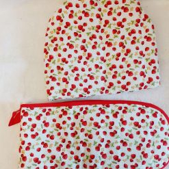 Bright red strawberries Tea cosy and Ovengloves