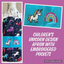 Handmade Children’s Fabric Apron Unicorn Design