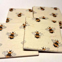 Coasters - Set of four vintage style bumble bee decoupage 1 Coasters - Set of four vintage style bumble bee decoupage 1