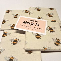 Coasters - Set of four vintage style bumble bee decoupage 2 Coasters - Set of four vintage style bumble bee decoupage 2