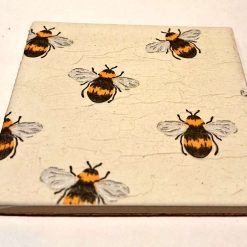 Coasters - Set of four vintage style bumble bee decoupage