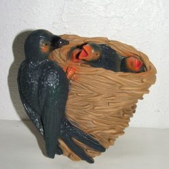 Latex mould / mold for Mother Bird Feeding her Chicks in a Nest.